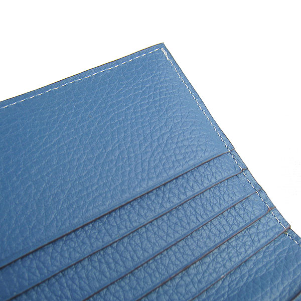 High Quality Hermes Kelly Long Clutch Bag Blue H009 Replica